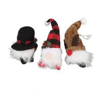 WOHPNLE Faceless Santa Dolls, 2pcs Christmas Old Man Cloth Figurines Plush Toys Xmas Decorations for Home Tree Table (Pink and White Beard)