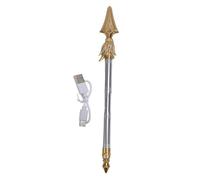 WOHPNLE Fun Costumes Spartan Spear, Halloween Costume Accessory Plastic Toy Automatic Telescoping Spear Toy with Light and Sound for Role Play Experience (Silver)