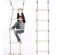 WOHPNLE Lassic Swing Sets Rope Ladder, Wooden Bunk Ladder Maximum Weight 75 Kg Tree House Accessories for Kids Treehouse Indoor Outdoor Climbing Gamel30cmxw2.5cmxh1.8m