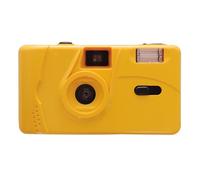 WOHPNLE M35 Film Camera, Reusable Portable Film Camera with Fixed Focus Lens Stylish Retro Mini Film Camera with Manual Wind Flash Durable ABS Construction Great Gift for Friends (Yellow)
