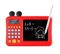 WOHPNLE Math Early Learning Toys, Multifunctional Handheld Games with Writing Wordpad Tablet Interactive Digital Calculator for Kids Boys Girls 3 Year Old (Red)