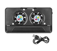 WOHPNLE Multi Functional Phone Cooler, Non Slip Phone Cooler with Double Fan Infinitely Variable Wind Speed Double Support Thermostatic Cooling Fan for Iphone Android Gaming S