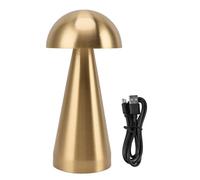 WOHPNLE Mushroom Table Lamp, 3 Color Temperature Bedside Lamps LED Dimmable Cordless Mushroom Light USB Rechargeable Modern Bedside Nightstand Lamp for Bedroom Living Room (Gold)