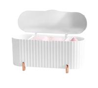 WOHPNLE Plastic Qtip Holder Dispenser, Cosmetic Cotton Swab Organizer Dust Proof Acrylic Multifunctional Cotton Pad Swab Container for Cotton Swabs, Q-Tips, Make Up Pads