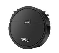 WOHPNLE Robot Vacuum Cleaner, USB Smart 3 In 1 Super Thin, Powerful Suction, Quiet, Self-Charging Robotic Vacuum Cleaner, Cleans Hard Floors to Medium-Pile Carpets (Black)