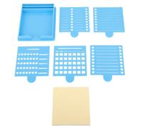 WOHPNLE Sticky Notes Holder with ABS Plastic, Practical Dispenser with Templates Fits Notepads Legal Pads Writing Pads for Office Home School Desks Daily Use (Blue)