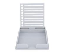 WOHPNLE Sticky Notes Holder with ABS Plastic, Practical Dispenser with Templates Fits Notepads Legal Pads Writing Pads for Office Home School Desks Daily Use (Gray)