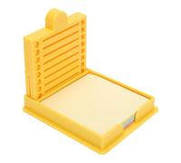 WOHPNLE Sticky Notes Holder with ABS Plastic, Practical Dispenser with Templates Fits Notepads Legal Pads Writing Pads for Office Home School Desks Daily Use (Yellow)