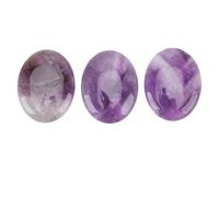 WOHPNLE Worry Stones for Anxiety, 3 Piece Set of Healing Crystals Stones with Comfortable Grip, Palm Meditation Stones for Stress Relief and Meditative Practices in Violet