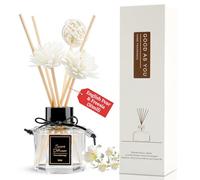 WOHSEROM English Pear & Freesia Reed Diffuser 50ml, Fruity Floral Home Fragrance, Plant-Based Non-Toxic Essential Oil with 6 Scent Sticks, Long-Lasting Air Freshener for Bathroom & Living Room