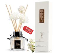WOHSEROM Gardenia Reed Diffuser 50ml, Lush White Floral Home Scent, Non-Toxic Plant-Based Essential Oil with 6 Diffuser Sticks, Long-Lasting Natural Air Freshener for Living Room & Bathroom