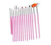 Woideklu 15Pcs Nail, Nail Dotting Pens, Smudge, Gradation, Manicure Tool, Nail Art Design Pen, Painting Brushes for Polish, Making Dots, Painting, Light Pink