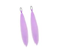Woideklu 2 Pieces Synthetic Ponytail Extensions Smooth Heat Resistant Elastic Rope for Quick Application for Creative Styling Suitable for Cosplay, Light Purple