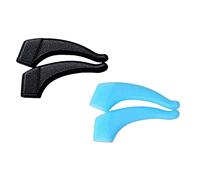 Woideklu 2Pcs Anti Slip Eyeglass Ear Hook Silicone Eyeglasses Grip, Black and Blue