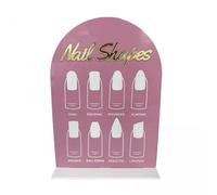 Woideklu 2x Nail Art Display Board Acrylic Stand Manicure Table False Tip Display Stand Nail Accessories Convenient to Use Suitable for Beauty Salon School