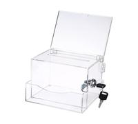 Woideklu Acrylic Glass Donation Box, Ballot Collection Container with 2 Keys, Transparent