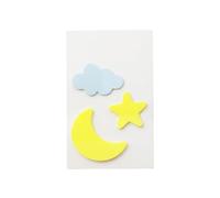 Woideklu Cartoon Sticky Notes Transparent PET Memo Pads Playful Cartoon Tabs Decorative Index Note Pads Repositionable Page Flags Suitable for Students Reading, Moon, Star, Cloud