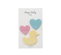 Woideklu Cartoon Sticky Notes Transparent PET Memo Pads Playful Cartoon Tabs Decorative Index Note Pads Repositionable Page Flags Suitable for Students Reading, Heart, Duck
