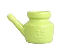 Woideklu Ceramic Pot Nasal Irrigator Container Nose Cleaning Comfortable Grip Design Material Suitable for Men Women Home Travel, Green