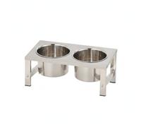 Woideklu Condiment Station Stainless Steel Dispenser Organizer Server With Inserts And Spoons angled access for speed suitable, Single Row, 2-Compartment 304 Stainless Steel Inner Pots, Without Lids