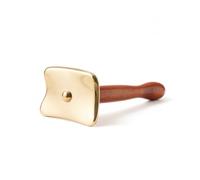 Woideklu Copper Body Gua Sha Tool Massager Scraping Instrument with Polished Brass Head and Secure Metal Joint Suitable for Back Shoulders Neck Home Relief spa self Care, Short Handle Square Board