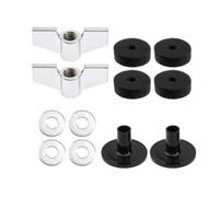 Woideklu Drum Fastener Hardware Cymbal Mounting Kit Threads Round Washers Felt Cushions Chrome Style Stable Support Suitable for practice rooms venues quick setup, Black, style to 1