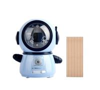 Woideklu Electric Pencil Automatic Trimmer Desktop Stationery Accessory with Adjustable Point Control Alloy Holder Compact Design Suitable for Classroom Office Study, Light Blue, Space Astronaut