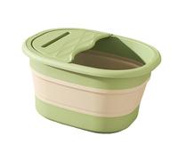 Woideklu Foldable Foot Bath Tub Basin with Lid Multi Purpose Insulated Soak Phone Holder PP Construction Suitable for Car Camping Cleanin, Green