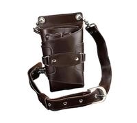 Woideklu Hair Comb Waist Pouch Multi Pockets PU Leather Hair Tools Bag Organizer Shears Case Adjustable Strap Suitable for Pet Groomers Salon Stylists, Cofee