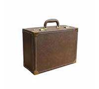 Woideklu Hair Stylist Case Barber Storage Organizer Tool Box Portable Carrier with Lock and Separate Compartments in PU Leather Suitable for Salon Client Visits use, Array, Brown, Large
