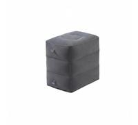 Woideklu Inflatable Footrest Pillow Leg Rest Travel Cushion Foot Stool Portable Supportive PVC Flocking Material with Hygienic Press Pump Suitable for Airplane, Dark Gray, Regular 3-Layer Adj