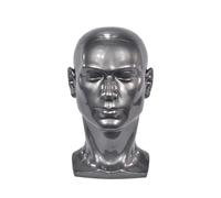 Woideklu Male Mannequin Head Display Model Multifunction Manikin Head Stand for Store Barber Shop Styling Beauty Salon Headset, Silvery Gray