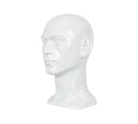 Woideklu Male Mannequin Head Display Model Multifunction Manikin Head Stand for Store Barber Shop Styling Beauty Salon Headset, Glossy White