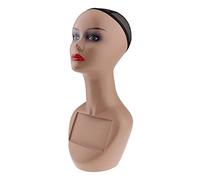 Woideklu Mannequin Head Bust Female Mannequin with Cleavage Chain Stand And Head Made of Material for Professional Display in Fashion Stores, Red Lip