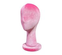 Woideklu Mannequin Head Hat Stand Holder Display Model And Organizer in Velvet for Styling with Pins Suitable for Stylists And, Rose Red