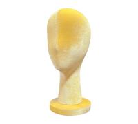 Woideklu Mannequin Head Hat Stand Holder Display Model And Organizer in Velvet for Styling with Pins Suitable for Stylists And, Yellow