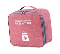 Woideklu Medicine Storage Bag with Four Compartments, Organizer, First Aid Bag, Compact Made of Oxford for Families, Travel, Ch, wine red and L