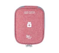Woideklu Medicine Storage Bag with Four Compartments, Organizer, First Aid Bag, Compact Made of Oxford for Families, Travel, Ch, wine red and S
