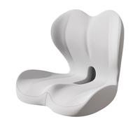 Woideklu Memory Foam Seat Cushion, L-Shaped Back Cushion, Supportive Car Seat Pad, Seat Pad with Hip Support for Desk Chair and Car, Light Gray