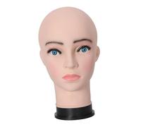 Woideklu Realistic Female Mannequin Head for And Hairstyles, PVC, for Makeup Hat Storage, white