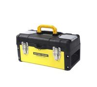Woideklu Utility Storage Container Tool Box Organizer Case Kit with Hinged Lid and Fixed Compartments in and Iron Sheet for Mechanics Organization Garage Travel, 14 Inch