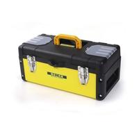 Woideklu Utility Storage Container Tool Box Organizer Case Kit with Hinged Lid and Fixed Compartments in and Iron Sheet for Mechanics Organization Garage Travel, 17 Inch