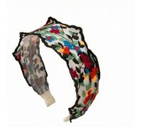 Woideklu Versatile Floral Headband | Comfortable, Embroidered Headband, Secure, for Everyday Wear, Travel, Dark Green