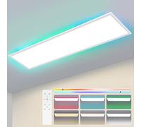 Woiledlt Ceiling Light LED Panel 120 x 30 cm - Dimmable Ceiling Light in Brightness 36 W White Panel Living Room Brightness Adjustable RGB Four Modes Flat Office with Memory Function