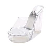WOilERQ Women's Chunky High Heel Sandals Coarse Transparent Heel High Heels Open Toe Transparent Platform Heel High Slippers Nightclub Plus Size Fashion Shoes,Silver,40
