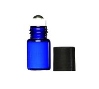WOIWO 12PCS Cobalt Blue Glass Micro Mini Roll-on Glass Bottles With Stainless Steel Roller Balls And Black Cap For Essential Oil Perfumes Lip Balms 3ML