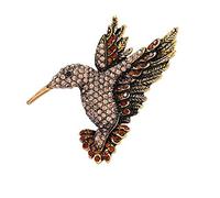 WOIWO 1PCS of Lovely Bird Diamond Brooch Ladies Shiny Brooch Crystal Brooch Gold Dress Ladies and Men Wedding Accessories Fashion Accessories (Brown)