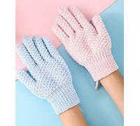 WOIWO 2 PCS Five-Finger Jacquard Bath Scrub Double-Faced Five-Finger Wash Scrub Towel Bath Gloves Wash Bath