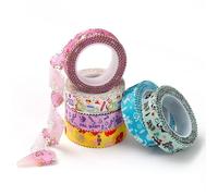 WOIWO 2 Rolls of Guzheng Tape Breathable and Comfortable Children's Color Cartoon Playing Silk Non-cutting Adult Lute Nail Tape (Color Random)