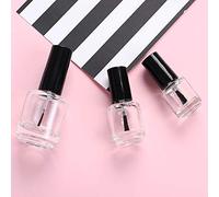 WOIWO 3 PCS 5 ML Nail Polish Empty Bottle, Black Cover Glass Bottle, 15 ML Glass Bottle With Hair Brush, And 7 ML Cosmetics Bottle (7.5 ml), 7.5 ml